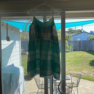 Green/ white cotton dress